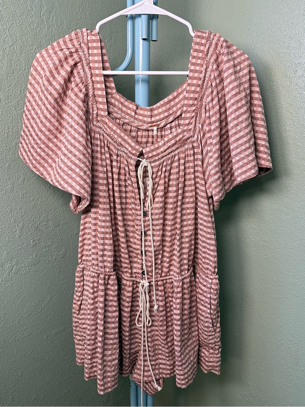 Free People Country Line Plaid Romper - Picture 3 of 9